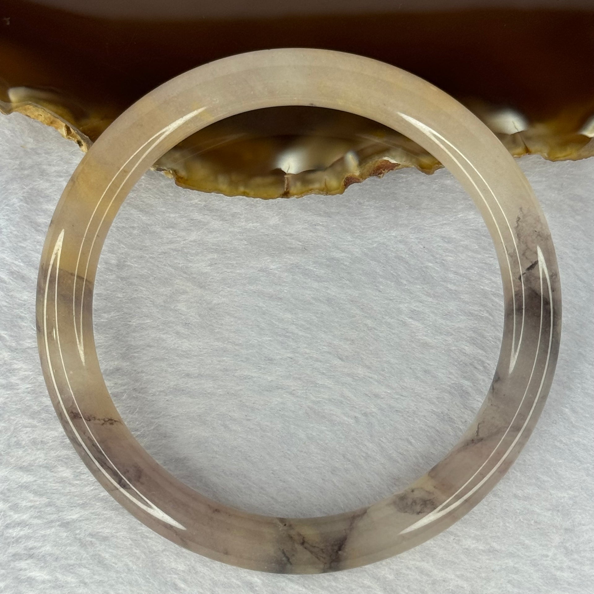 Transparent Purple Peach Yellow Quartzite Jade Bangle 天山水沫玉手镯 Inner Diameter 59.6mm 29.96g 8.4 by 8.4mm - Huangs Jadeite and Jewelry Pte Ltd