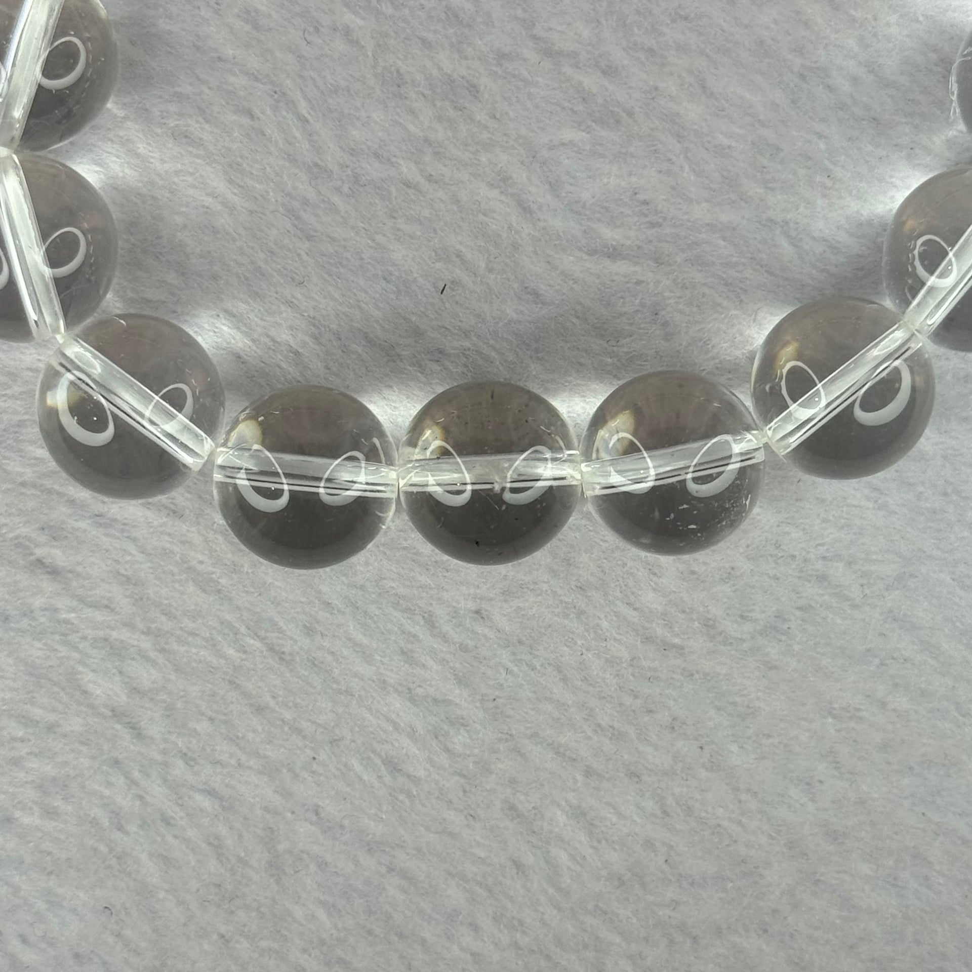 Natural Clear Quartz Beads Bracelet 天然白水晶手链 45.93g 17.5cm 12.9mm 16 Beads - Huangs Jadeite and Jewelry Pte Ltd