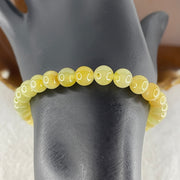 Natural Type A Semi Icy Yellowish Jadeite Beads Bracelet | (17.72g | 19.5cm | 6.8mm x 28 Beads | Solar Plexus & Root Chakra Synergy, "Huang Fei" Abundance Catalyst & Feng Shui Wealth Anchor) - Huangs Jadeite and Jewelry Pte Ltd