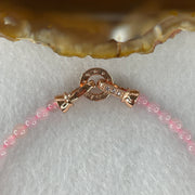 Natural Type A Semi-Icy Pink Jadeite Beads Bracelet | 17cm Delicate 3.8mm Round Genuine Pink Jade Bracelet Rose Gold Clasp (5.32g 49 Beads) - Huangs Jadeite and Jewelry Pte Ltd