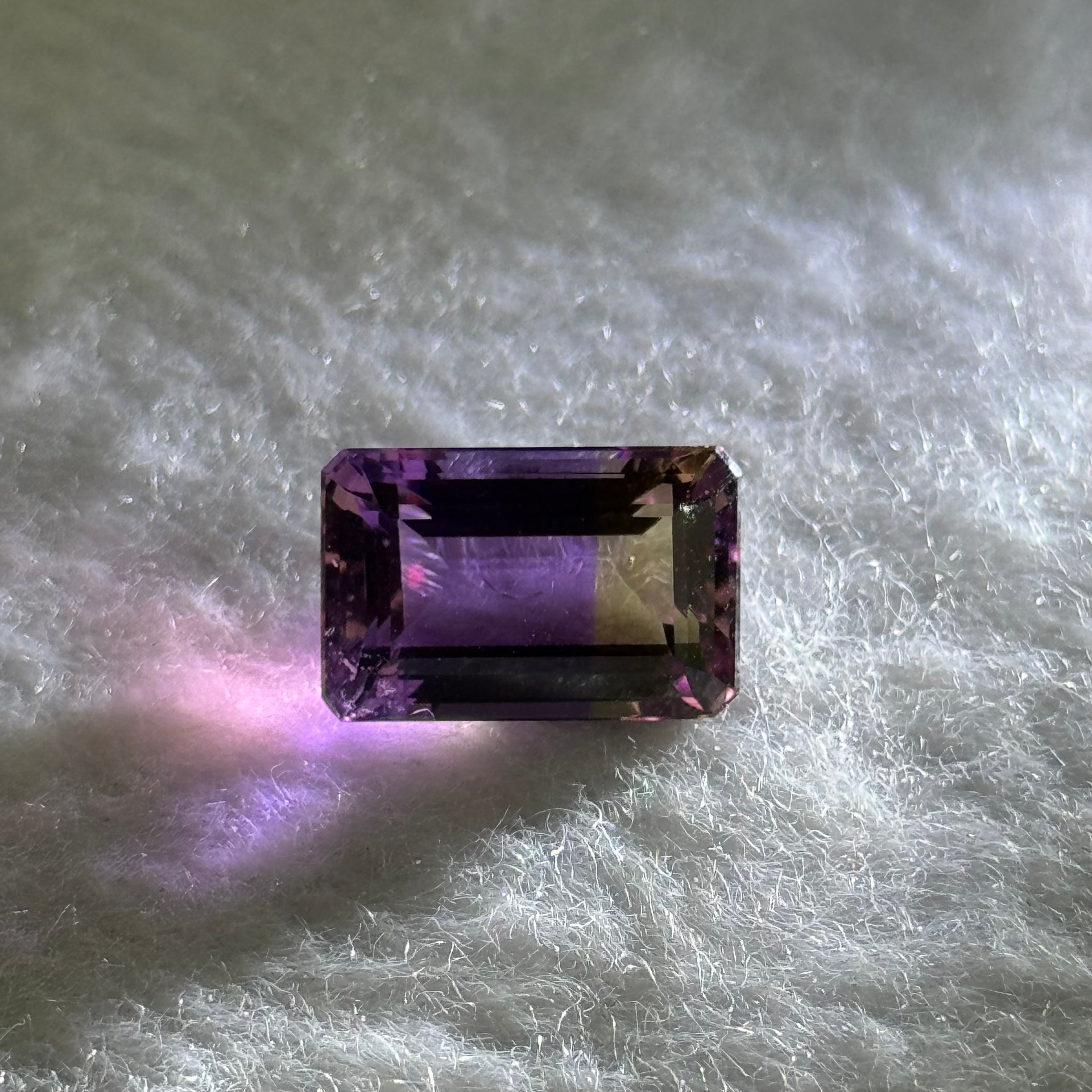Natural Faceted Ametrine in Emerald Cut 7.71ct 14.4 by 9.4 by 7.4mm - Huangs Jadeite and Jewelry Pte Ltd