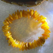 Natural Beeswax Raw Stone Irregular Beads Bracelet 天然蜜蜂蜡原石手链 17.97g 17cm 12.5 by 9.2 by 5.3mm 12.9 by 9.3 by 4.5mm 55pcs - Huangs Jadeite and Jewelry Pte Ltd