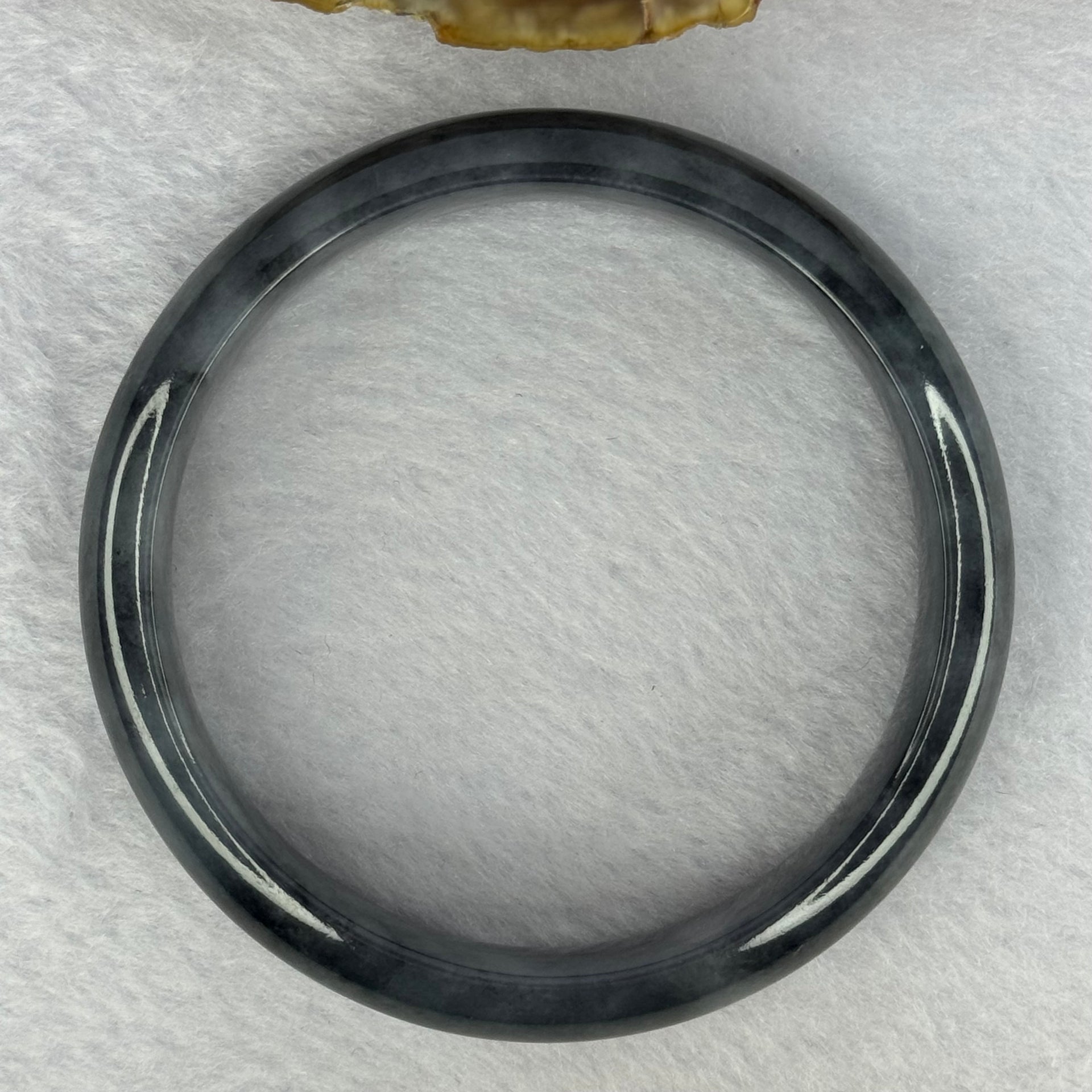 Type A Translucent Wuji Black Grey Jadeite Bangle 54.12g Internal Diameter 59.6mm 4.0 by 7.4mm (Very Fine Internal Lines) - Huangs Jadeite and Jewelry Pte Ltd
