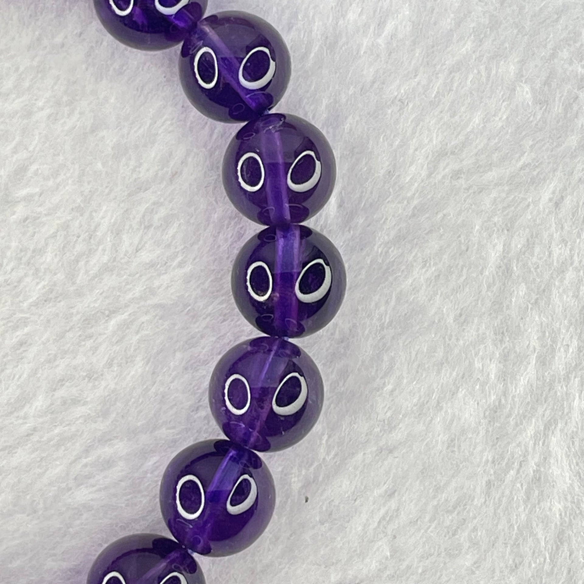 Very Good Grade Natural Amethyst Bracelet 24.31g 16cm 9.6mm 20 Beads - Huangs Jadeite and Jewelry Pte Ltd