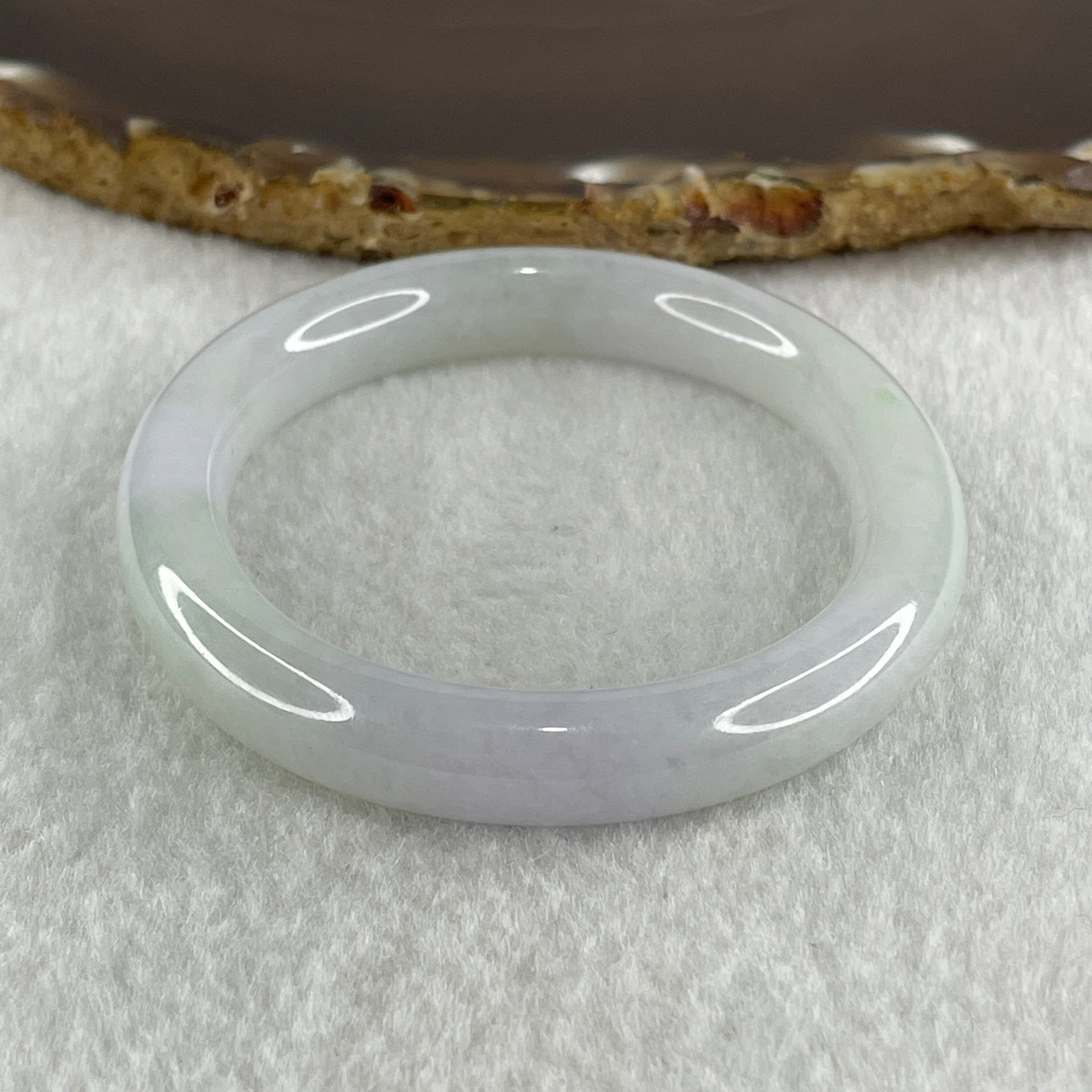 Type A Natural Light Lavender Light Green Jadeite Oval Bangle 37.95g Inner Diameter 54.6mm 9.3 by 8.7mm (Very Very Slight Internal Lines) - Huangs Jadeite and Jewelry Pte Ltd