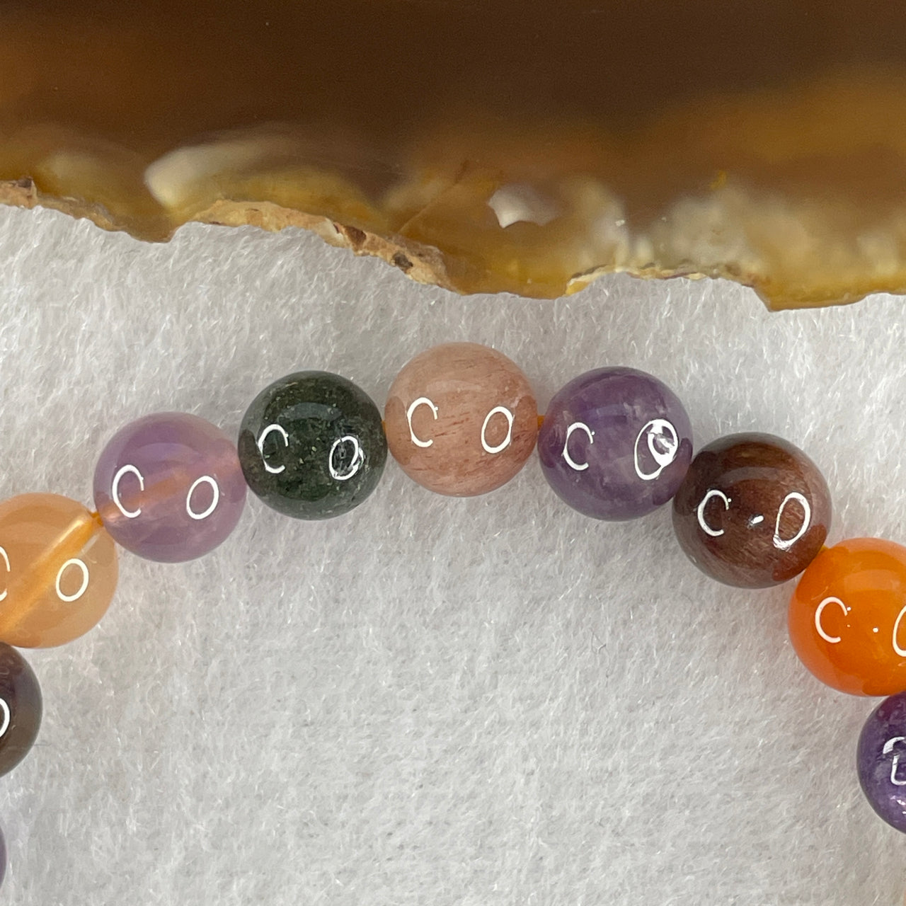 Natural Multi Treasures Mixed Quartz Beads Bracelet 15.99g 16cm 7.8mm 25Beads - Huangs Jadeite and Jewelry Pte Ltd