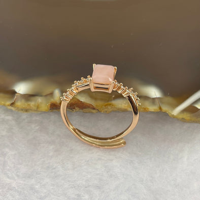 Pink Opal 5.8 by 7.8 by 2.5 mm (estimated) in 925 Silver Ring 1.56g - Huangs Jadeite and Jewelry Pte Ltd
