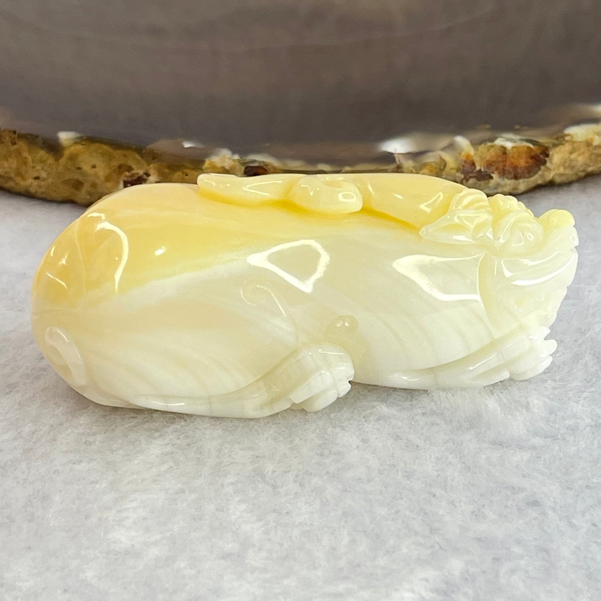 Natural Tridacna Shell Pixiu Pendant 57.43g 61.6 by 24.7 by 26.7mm - Huangs Jadeite and Jewelry Pte Ltd