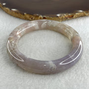 Natural Purple Flower Agate Bangle 58.74g Internal Diameter 57.8mm 12.0 by 11.5mm (Perfect) - Huangs Jadeite and Jewelry Pte Ltd