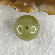 Natural Type A Yellowish Green Jadeite Bead Charm 4.15g 13.9mm - Huangs Jadeite and Jewelry Pte Ltd