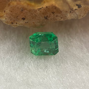 Natural Colombia Green Emerald (Beryl) Cut-Cornered Rectangular step cut 0.66ct 5.2 by 4.6 by 3.9mm - Huangs Jadeite and Jewelry Pte Ltd