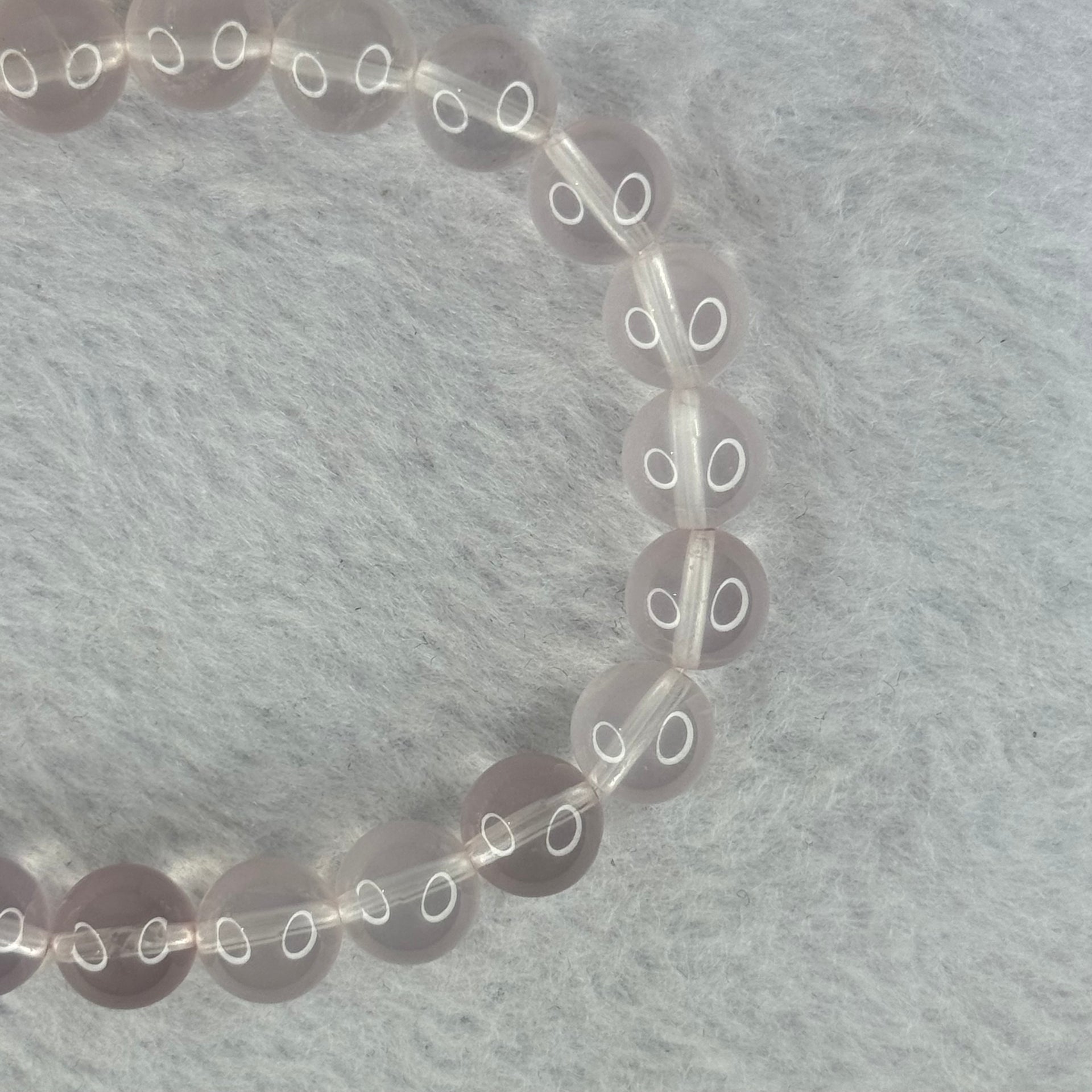 Natural Rose Quartz Beads Bracelet 天然玫瑰石英珠手链 24.05g 17cm 9.3mm 22 Beads - Huangs Jadeite and Jewelry Pte Ltd