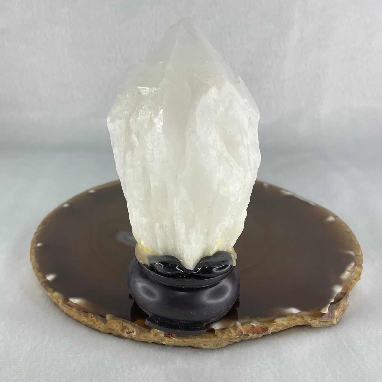 Natural Milky White Quartz Display 237.47g 55.9 by 47.1 by 108.9mm - Huangs Jadeite and Jewelry Pte Ltd