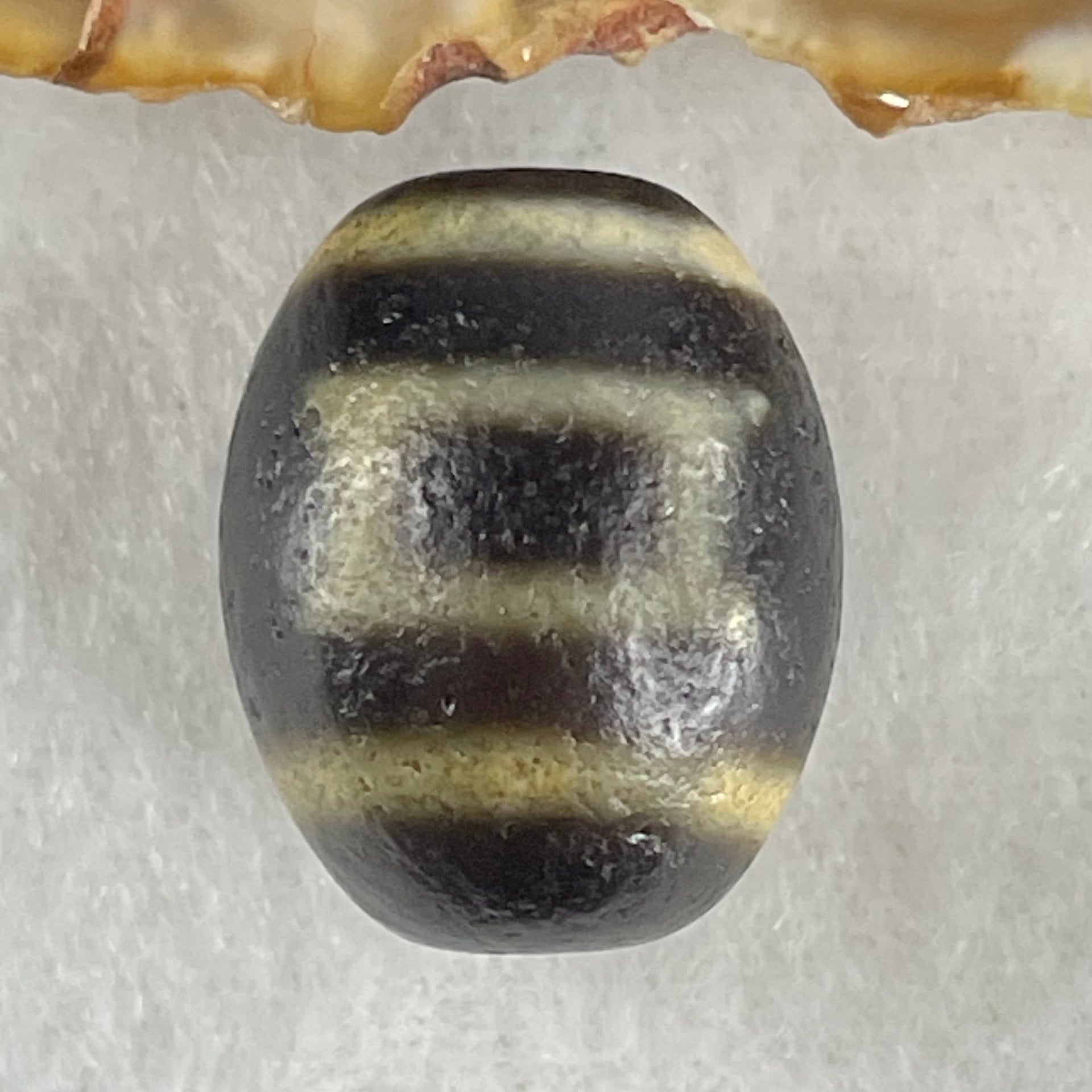Natural Powerful Tibetan Old Oily Agate Sky Door Serenity 1 Eye Dzi Bead Heavenly Master (Tian Zhu) 一眼天诛 8.26g 20.9g by 16.8mm - Huangs Jadeite and Jewelry Pte Ltd