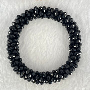 Black Crystal Mini Beads Bracelet 20.99g 15.5cm 9.6mm - Huangs Jadeite and Jewelry Pte Ltd