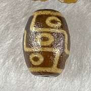 Natural Powerful Tibetan Old Oily Agate 9 Eyes Dzi Bead Heavenly Master (Tian Zhu) 九眼天诛 2.06g 13.8 by 10.0mm - Huangs Jadeite and Jewelry Pte Ltd