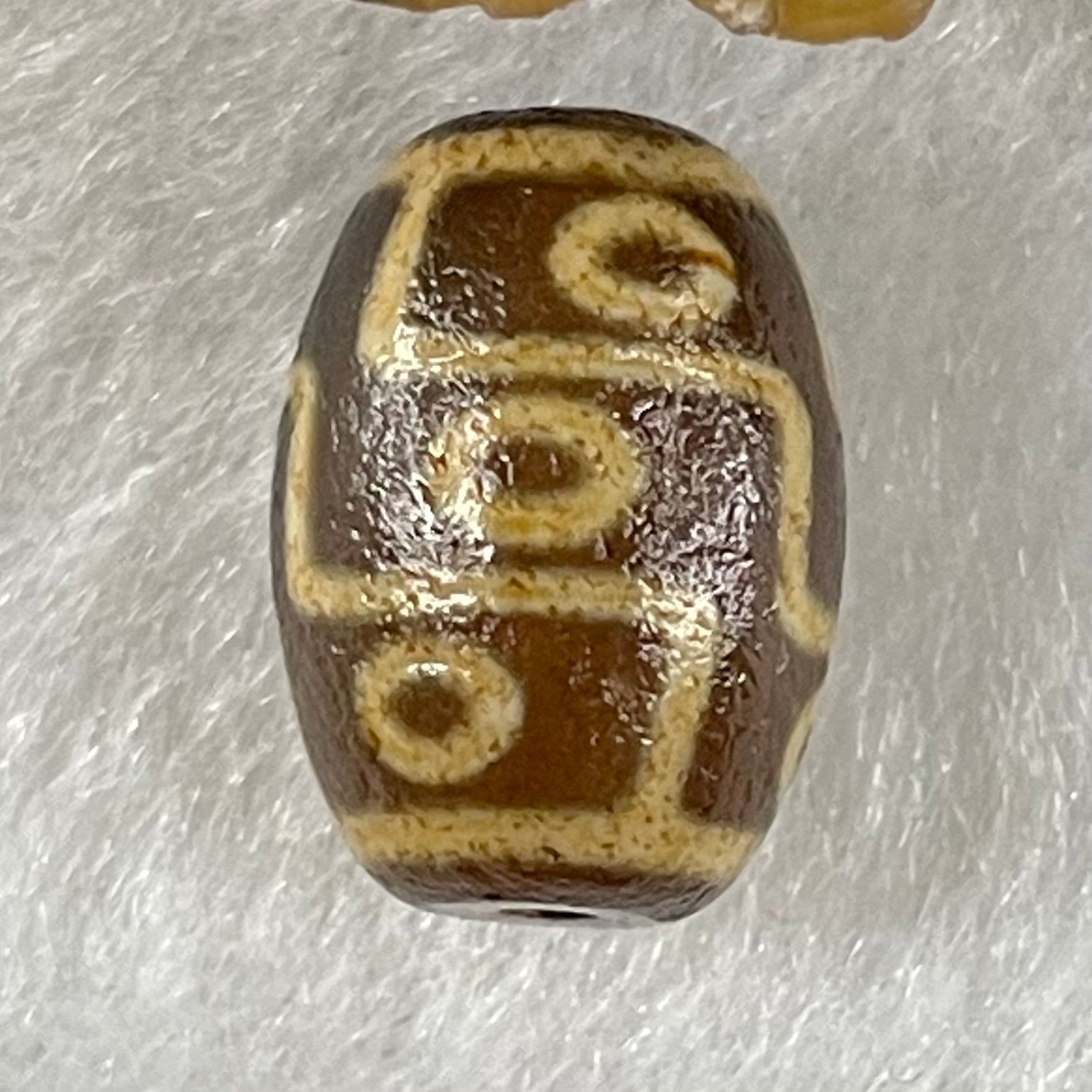 Natural Powerful Tibetan Old Oily Agate 9 Eyes Dzi Bead Heavenly Master (Tian Zhu) 九眼天诛 2.06g 13.8 by 10.0mm - Huangs Jadeite and Jewelry Pte Ltd