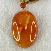 Rare Natural Pinkish Red Amber Beads Necklace 47.30g Pendant 51.9 by 37.1 by 16.9mm, 5.9mm 96 Beads - Huangs Jadeite and Jewelry Pte Ltd