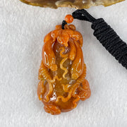 Grandmaster Type A Brownish Orange to Brownish Red Jadeite Melon and Ruyi 福瓜 Pendant 45.95g 58.05 by 34.38 by 15.00mm With NGI Cert 82838787 - Huangs Jadeite and Jewelry Pte Ltd