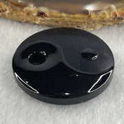Type A Opaque Black Omphacite Jadeite Yin Yang Pendant 21.93g 35.9 by 9.7mm - Huangs Jadeite and Jewelry Pte Ltd