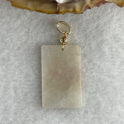 Type A White with Reddish Brown Jadeite Wu Shi Pai Pendant 2.38g 22.2 by 4.2 by 2.2mm - Huangs Jadeite and Jewelry Pte Ltd
