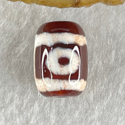 Natural Powerful Tibetan Old Oily Agate 2 Eyes Dzi Bead Heavenly Master (Tian Zhu) 二眼天诛 2.46g 14.0 by 10.2mm - Huangs Jadeite and Jewelry Pte Ltd