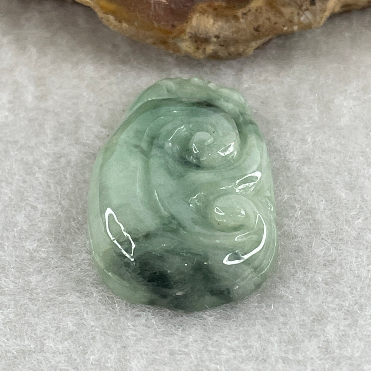 Natural Type A Green with Dark Green Jadeite Ruyi Pendant | Scepter of Wish Fulfillment & Leadership Talisman (5.22g | 29.1 x 17.3 x 5.6mm) - Huangs Jadeite and Jewelry Pte Ltd