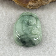 Natural Type A Green with Dark Green Jadeite Ruyi Pendant | Scepter of Wish Fulfillment & Leadership Talisman (5.22g | 29.1 x 17.3 x 5.6mm) - Huangs Jadeite and Jewelry Pte Ltd