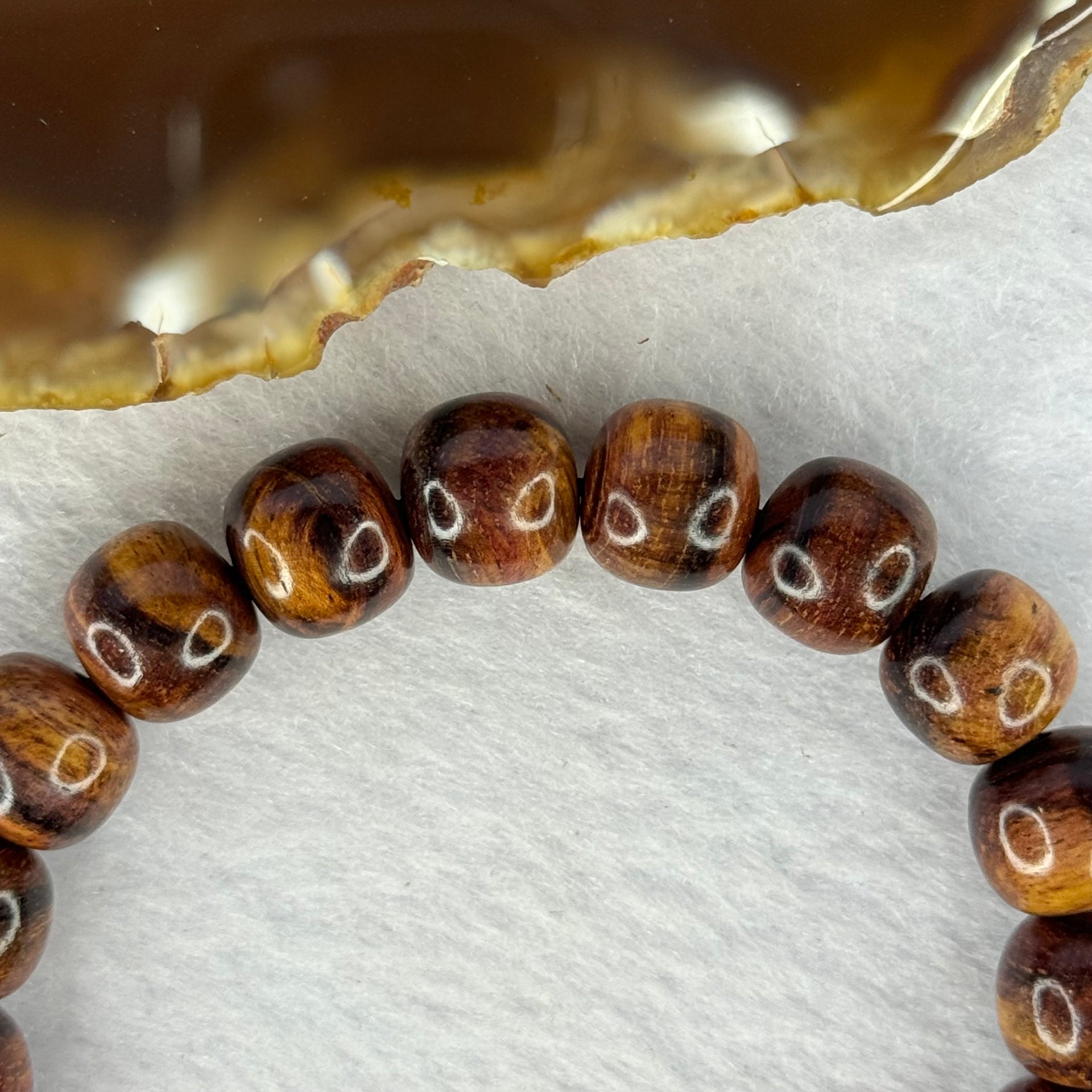 Natural Hainan Huang Huali Rosewood Beads Bracelet 天然海南黄花梨手链 11.55g 17cm 11.0mm 20 Beads - Huangs Jadeite and Jewelry Pte Ltd