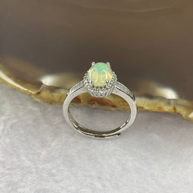 Opal 6.0 by 7.4 by 3.2 mm (estimated) in 925 Silver Ring 2.33g - Huangs Jadeite and Jewelry Pte Ltd