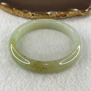 Natural Type A Super Jelly Light Green with Yellow Spots Jadeite Bangle 52.19g Inner Diameter 58.6mm 12.3 by 8.2mm (Close to Perfect) - Huangs Jadeite and Jewelry Pte Ltd