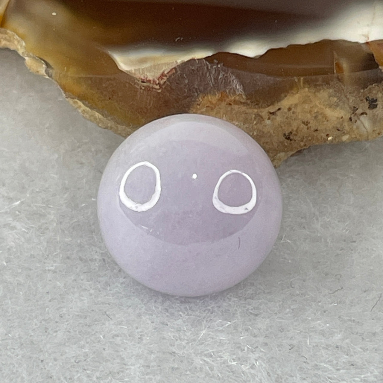 Certified Natural Type A Lavender Jadeite Loose Oval Cabochon Stone | Authentic Myanmar Feicui "Ziluolan" Royal Violet Paradigm | Investment-Grade Master Artisan Hand-Polished Focal Specimen for Bespoke Setting (2.13g | 12.6x7.7mm)