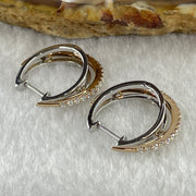 Natural Diamonds in 18K Rose and White Gold Earrings D0.15ct Total 4.2g - Huangs Jadeite and Jewelry Pte Ltd