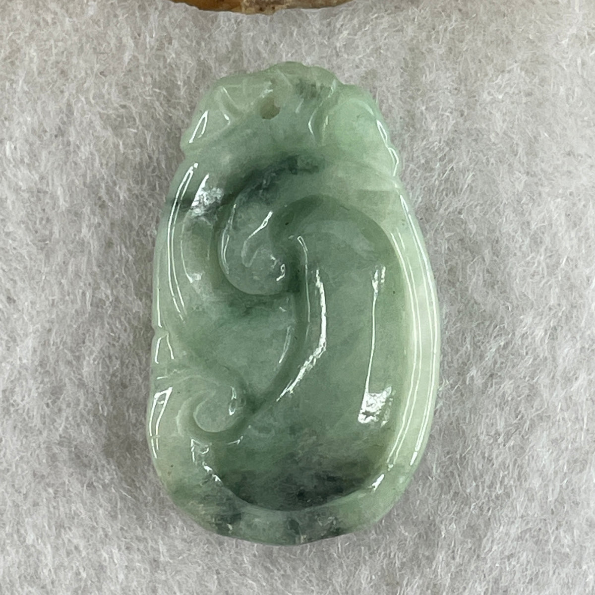 Natural Type A Green with Dark Green Jadeite Ruyi Pendant | Scepter of Wish Fulfillment & Leadership Talisman (5.22g | 29.1 x 17.3 x 5.6mm) - Huangs Jadeite and Jewelry Pte Ltd