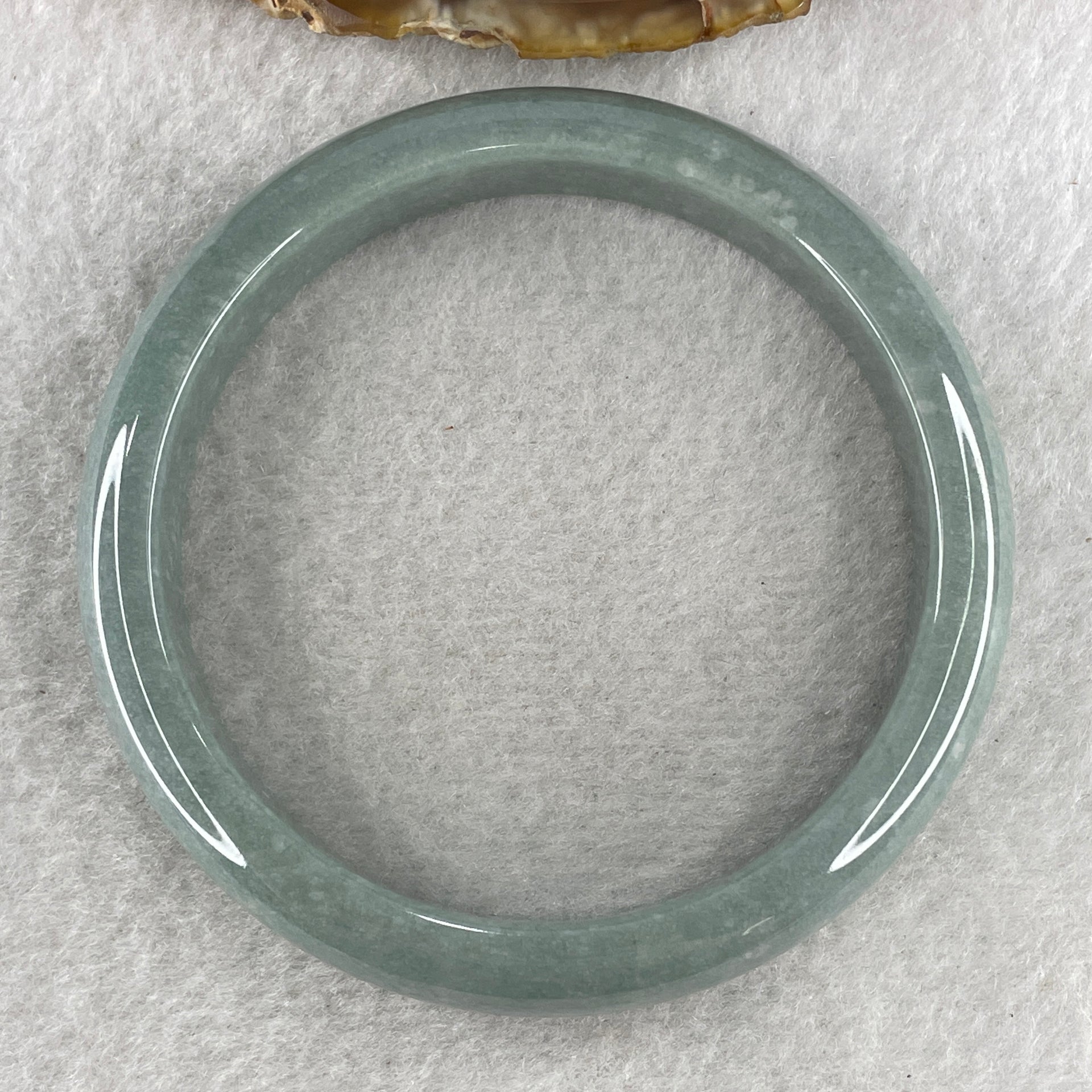 Type A Full Green Bangle 48.97g inner Dia 59.4mm 12.0 by 7.4mm (NO LINE) - Huangs Jadeite and Jewelry Pte Ltd