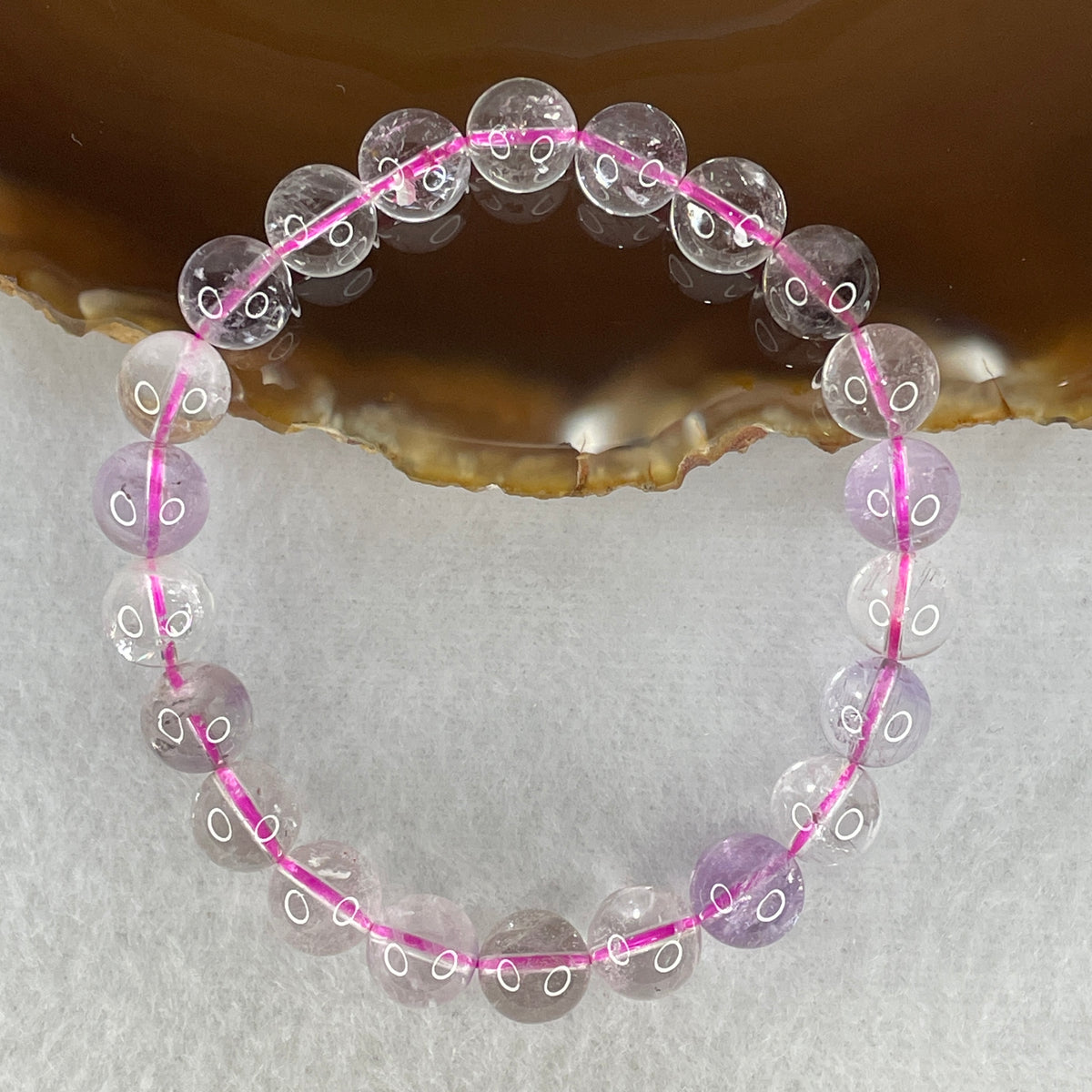 Certified Entry-Grade Natural Super 7 Crystal Beads Bracelet | Bold Mid-to-Large Showcase Strand | Authentic Sacred Seven Multi-Mineral Inclusions Quartz Spiritual Catalyst & Auric Shield Bracelet (23.42g | 17cm Length | 9.2mm | 22 Beads)