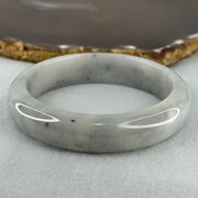 Type A Faint Green Grey Wuji Piao Hua Jadeite Bangle Internal Diameter 58.8mm 68.72g 14.6 by 8.8mm (Very Slight Internal Lines) - Huangs Jadeite and Jewelry Pte Ltd