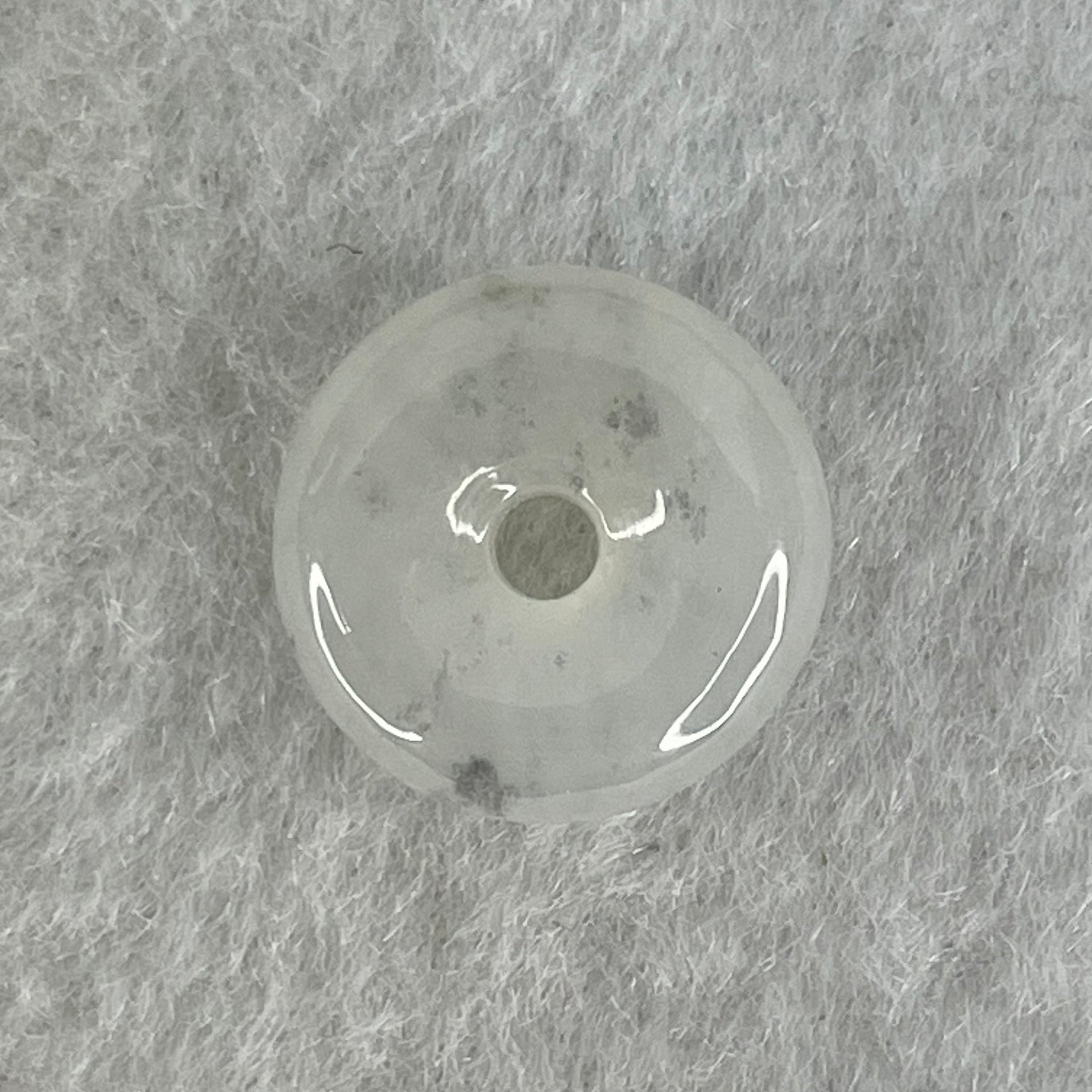 Type A Semi Icy Light Lavender With Wuji Grey Spots Jadeite Ping An Kou Charm/Pendant 2.10g 14.1 by 5.0mm - Huangs Jadeite and Jewelry Pte Ltd