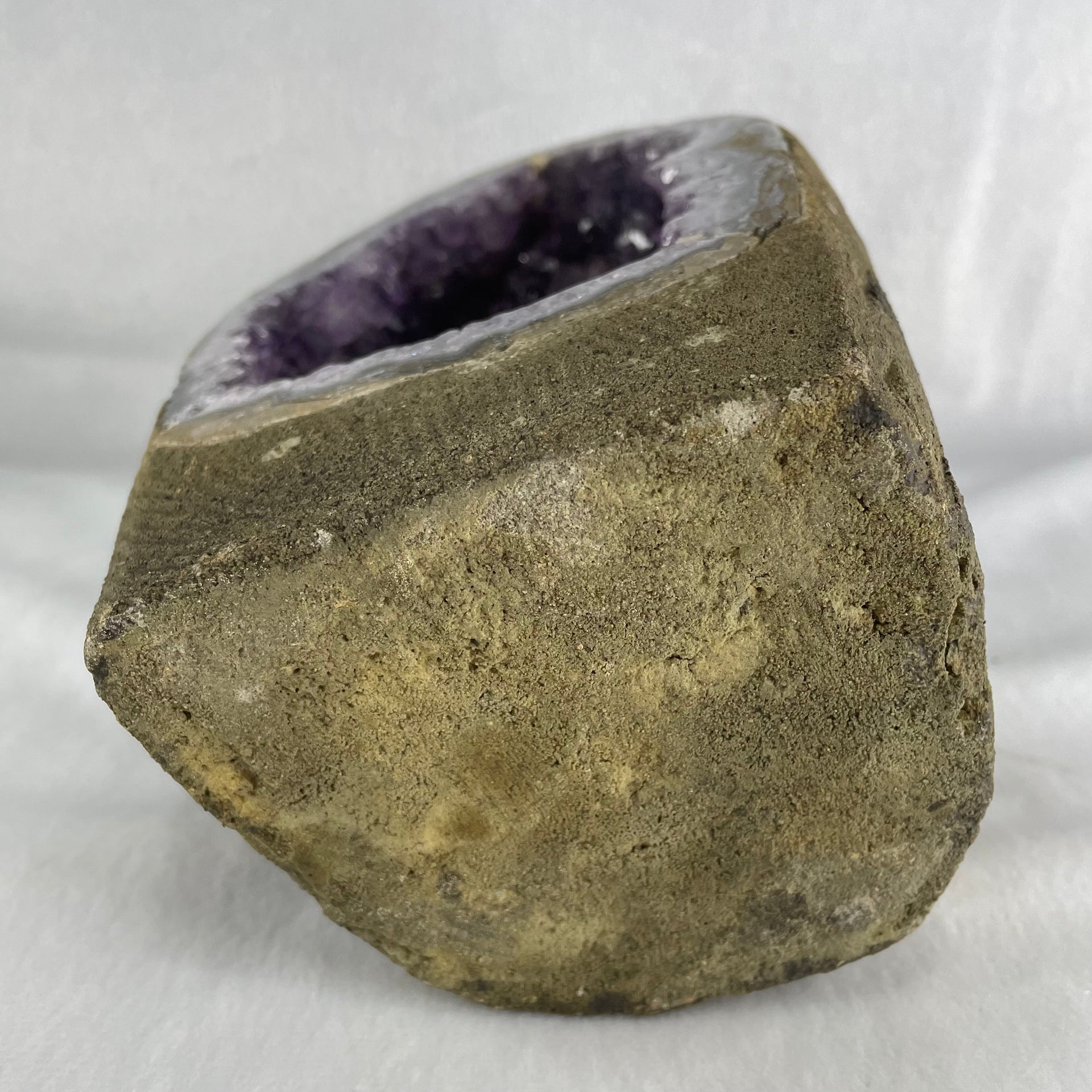 Natural Amethyst Cave with Wooden Stand 3,849.40g 145.8 by 132.6 by 160.0mm - Huangs Jadeite and Jewelry Pte Ltd