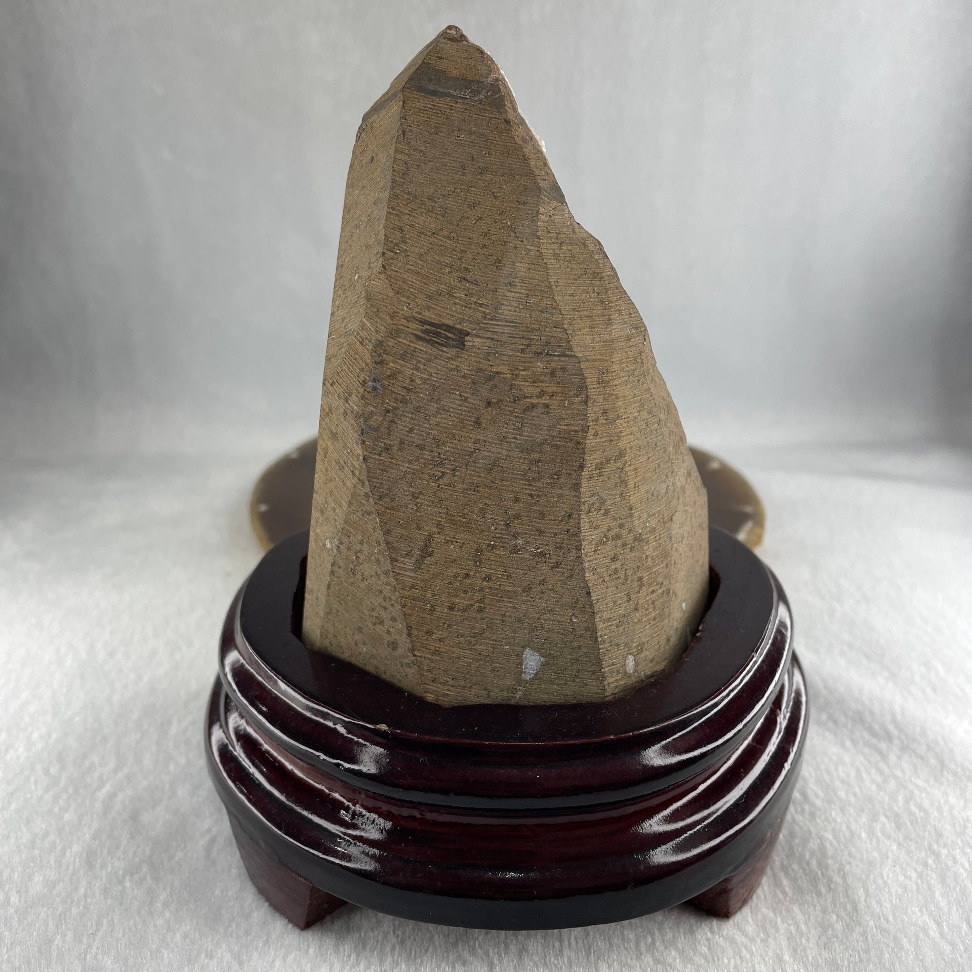 Natural Citrine Rough Irregular Shaped Display with Wooden Stand 719.31g 125.5 by 97.0 by 152.5mm - Huangs Jadeite and Jewelry Pte Ltd