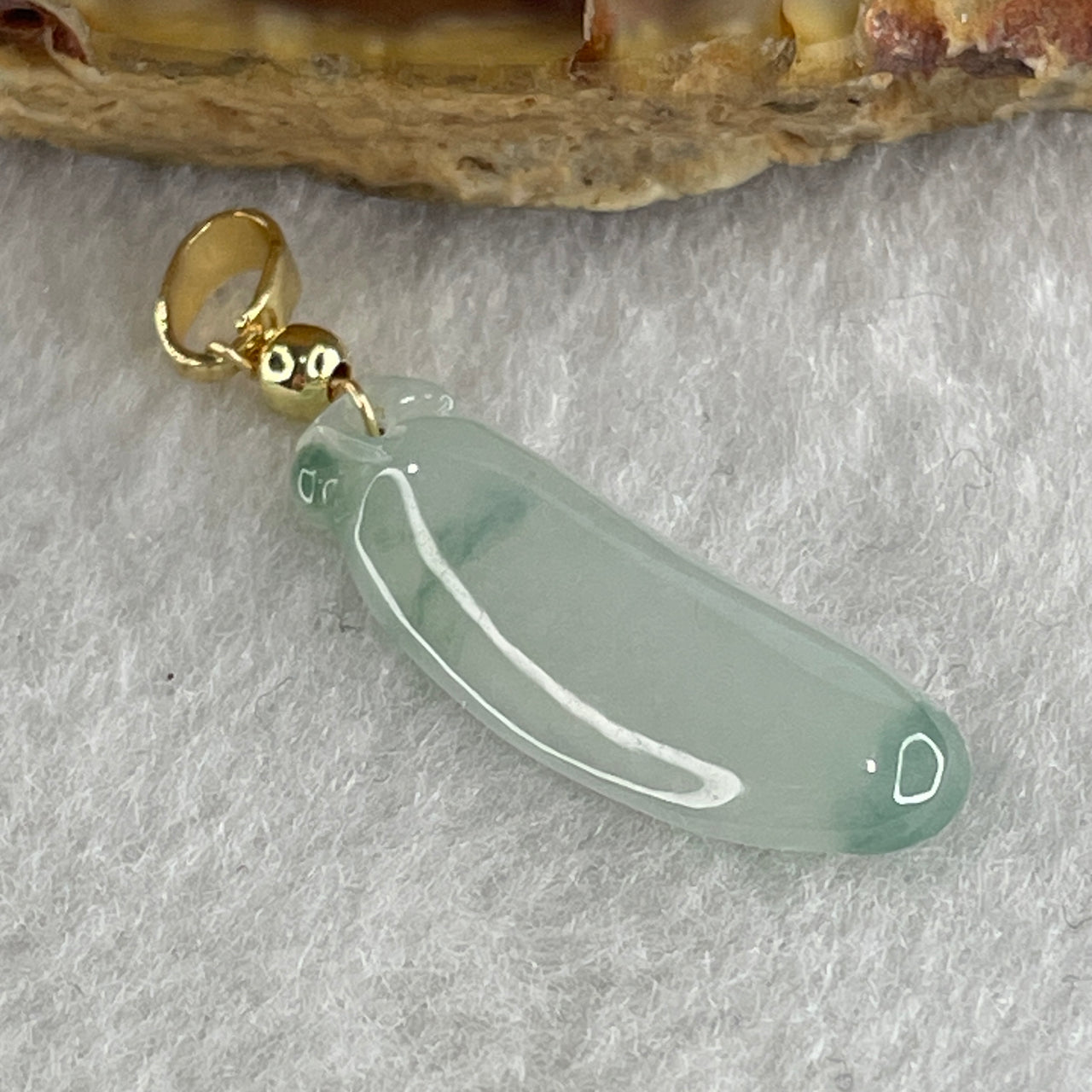 Type A Semi Icy Faint Lavender with Green Patches Jadeite Ruyi Pendant 1.49g 24.2 by 8.5 by 3.5mm - Huangs Jadeite and Jewelry Pte Ltd