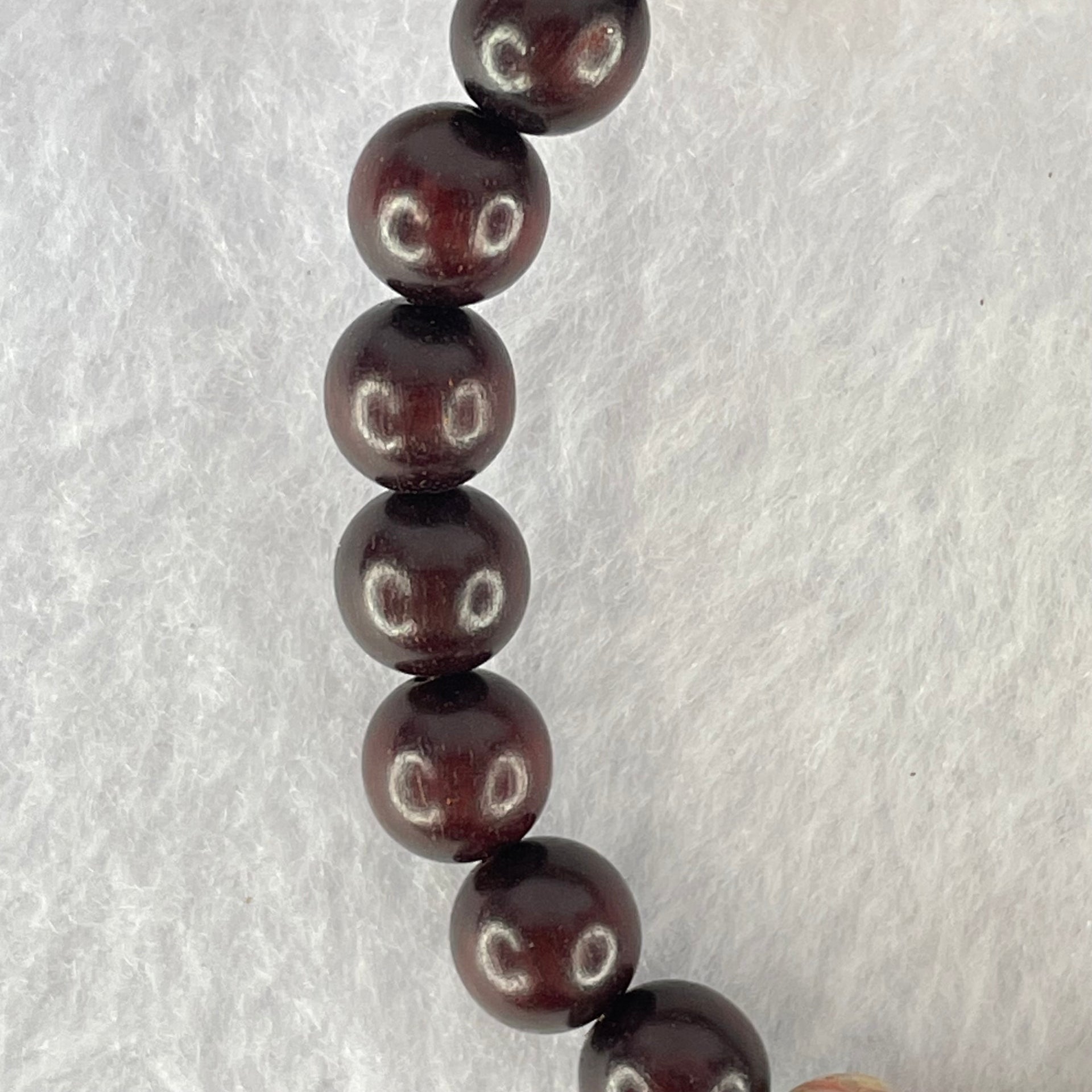 Natural Blood Rosewood with Variscite Beads Bracelet 天然血檀寿山石手链 8.27g 15cm 8.7mm 3 Beads 8.5mm 18 Beads - Huangs Jadeite and Jewelry Pte Ltd
