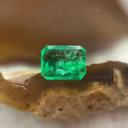 Natural Colombia Vivid Green Emerald (Beryl) Cut-Cornered Rectangular Step cut 0.46ct 5.9 by 4.6 by 1.9mm - Huangs Jadeite and Jewelry Pte Ltd