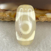 Natural Powerful Tibetan Old Oily Agate 3 Eyes Dzi Bead Heavenly Master (Tian Zhu) 三眼天诛 3.30g 20.1 by 10.6mm - Huangs Jadeite and Jewelry Pte Ltd