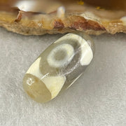 Natural Powerful Tibetan Old Oily Agate 3 Eyes Dzi Bead Heavenly Master (Tian Zhu) 三眼天诛 3.23g 19.9 by 10.4mm - Huangs Jadeite and Jewelry Pte Ltd