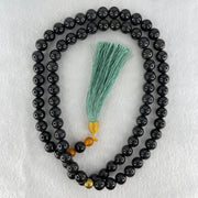 Type A Opaque Wuji Black Jadeite Beads Necklace 138.78g 74cm 10.2mm 76 Beads - Huangs Jadeite and Jewelry Pte Ltd