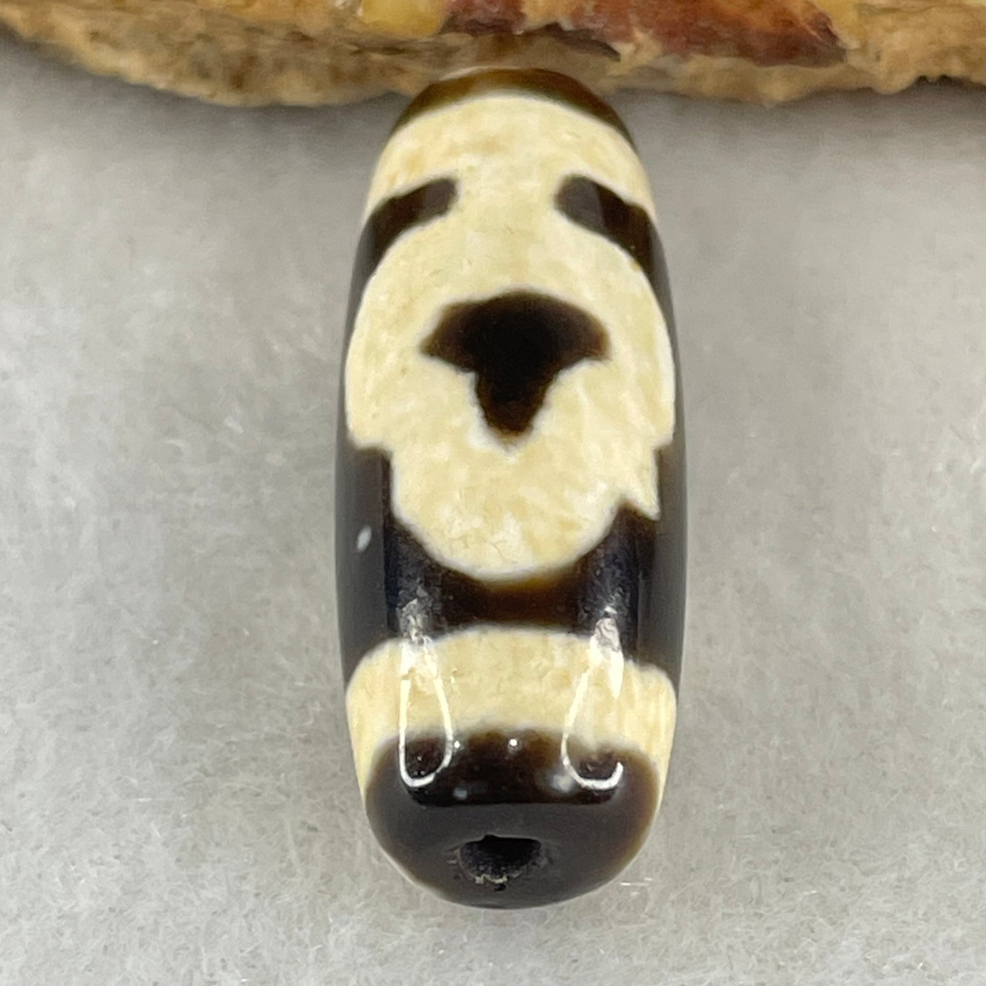 Natural Powerful Tibetan Old Oily Double Bodhi Tree Dzi Bead Heavenly Master (Tian Zhu) 菩提树天珠 5.06g 28.6 by 10.8mm - Huangs Jadeite and Jewelry Pte Ltd