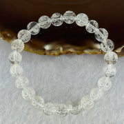 Natural Clear Quartz Beads with Inscription Bracelet 17.91g 15cm 8.4mm 23 Beads - Huangs Jadeite and Jewelry Pte Ltd