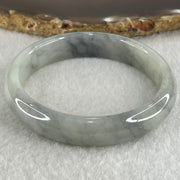 Type A Light Lavender Green with Wuji Grey Piao Hua Jadeite Bangle 38.30g Internal Diameter 51.8mm 11.7 by 6.9mm (Very Slight Internal Lines) - Huangs Jadeite and Jewelry Pte Ltd