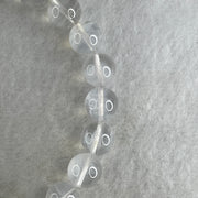 Good Grade Natural White Phantom Quartz Beads Bracelet with Charm 26.36g 16.5cm 9.7mm 19 Beads - 9.1 by 8.1 by 2.0mm Charm - Huangs Jadeite and Jewelry Pte Ltd
